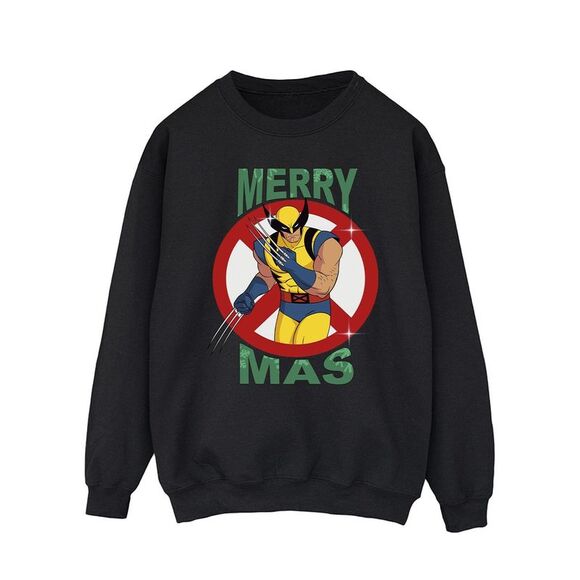 X-Men Mens Wolverine Christmas Sweatshirt / Black
